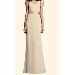 NWT Vera Wang Dress Sz 2 Champagne Sleeveless Maxi Formal Dance Wedding